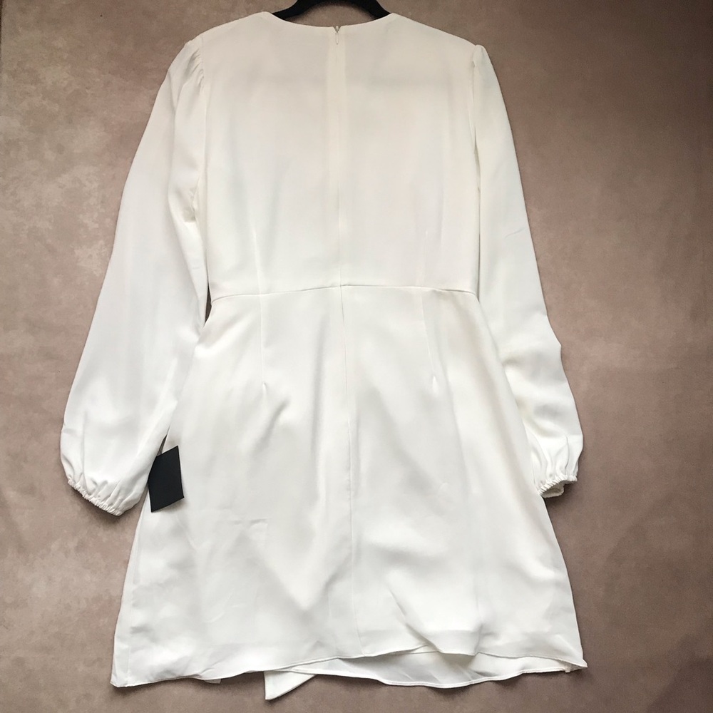 Lulu's Ivory Long Sleeve Wrap-Front Dress - Picture 5 of 5
